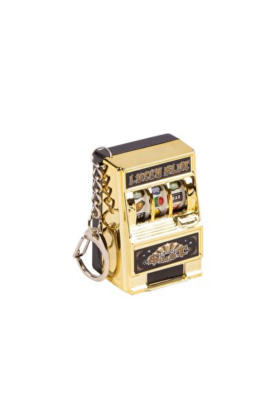 FORHOUSE Slot machine keychain, BS37-09, functional mechanism, 4x6 cm, plastic, gold