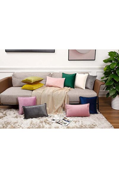 Tan.Tomi Set of 2 pillowcases TAN. TOMI, velvet, dark coral, 50 X 50 cm