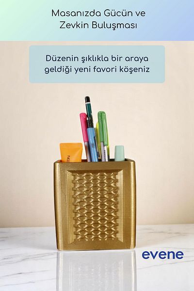 Evene Θήκη για στυλό Επιτραπέζια θήκη για στυλό Organizer Θήκη για στυλό Χρυσό Χρώμα Μοντέλο 86