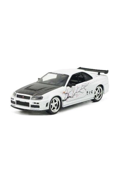Jada 1:32 Pink Slips 2002 Nissan Skyline GT-R (R34) Model Araba | Çocuklar ve Yetişkinler İçin