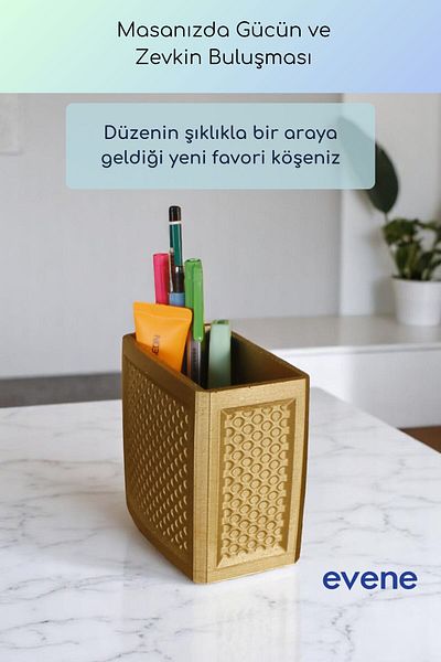 Evene Θήκη για στυλό Επιτραπέζια θήκη για στυλό Organizer Θήκη για στυλό Χρυσό Χρώμα Μοντέλο 92