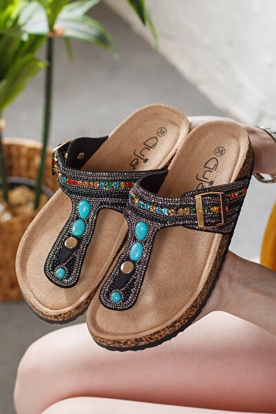 Adım Adım Γυναικείες πέτρινες λεπτομερείς εξαιρετικά άνετες σαγιονάρες