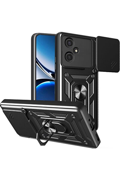 Fibaks Honor 400 5G Kılıf Kamera Korumalı Sürgülü Yüzüklü Armor Military Tank Koruyucu Kapak