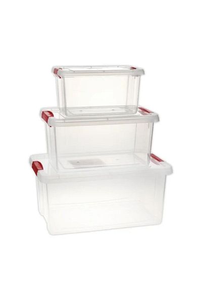 Est Home 3-Piece Storage Container Airtight Locking Lid Storage Box Toy Box Organizer 9-5-2.5 Lt