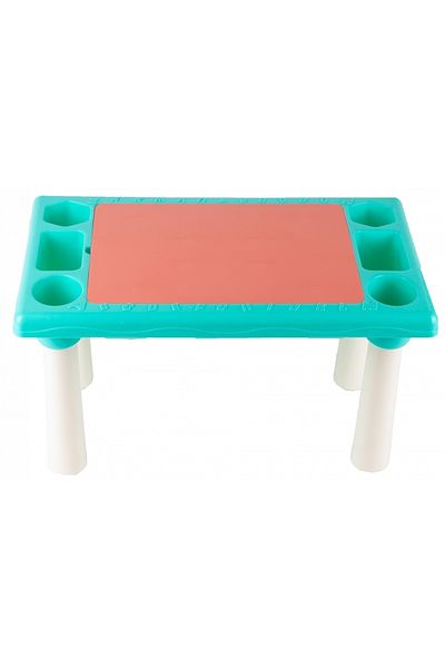 ideal STORE TOY BLOCK idealStore Educational Table, Dimensions 48 x 30 x 26.5 cm, Double Top with Two Sides, 300 Blocks