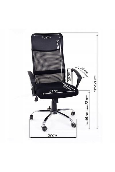 ideal STORE Swivel Office Chair with Height Adjustment and Ventilation idealSTORE Matrix Black Chair, Equipped with