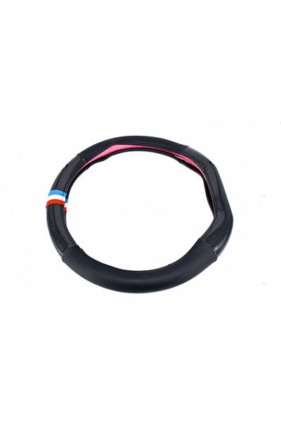 ideal STORE Husa volan sport IdealSTORE tesit FX97 din imitatie piele - carbon marime M 37-39 cm