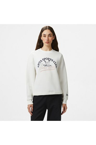 Anta Sports Club Women's White Hoodie