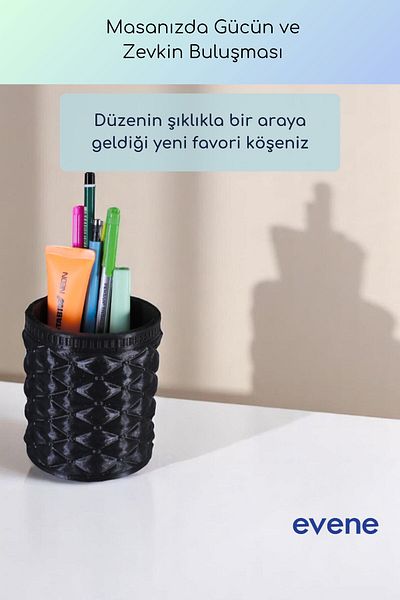 Evene Θήκη για στυλό Επιτραπέζια θήκη για στυλό Organizer Θήκη για στυλό Μαύρο Χρώμα Μοντέλο 85