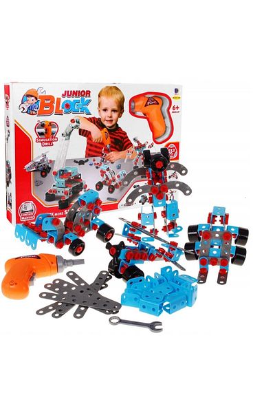 IDL IDL Junior Block Construction Set, Very Friendly, Equipped with 550 Elements that Allows Little Ones