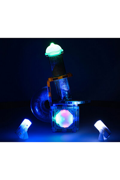 ideal STORE IdealStore Building Set, Luminous Magnetic Blocks, Glowing Ball Track, Size