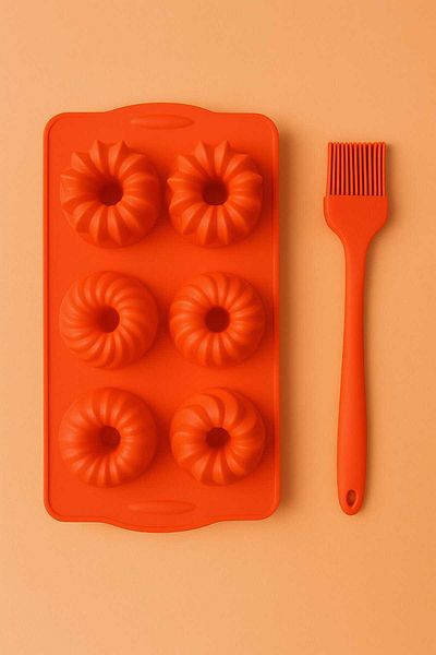 CKM silikon 6 Trays Muffin Mold and Silicone Brush Duo