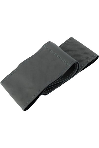 ideal STORE IdealSTORE leather steering wheel cover with holes LUX399 size M gray, needle and thread leather