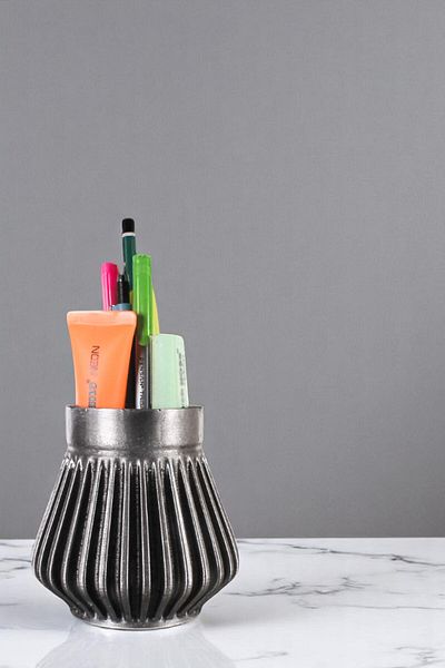 Evene Suport pentru stilou Suport pentru stilou de birou Organizator Suport pentru stilou Argintiu Culoare antică Model 83