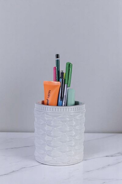Evene Θήκη για στυλό Επιτραπέζια θήκη για στυλό Organizer Θήκη για στυλό Λευκό Χρώμα Μοντέλο 85