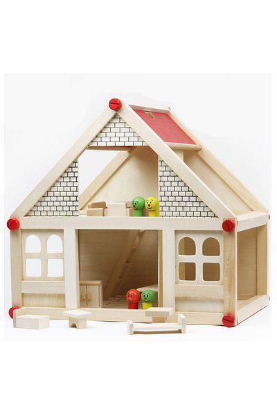 Krista Wooden Dollhouse Family with Krista Furniture