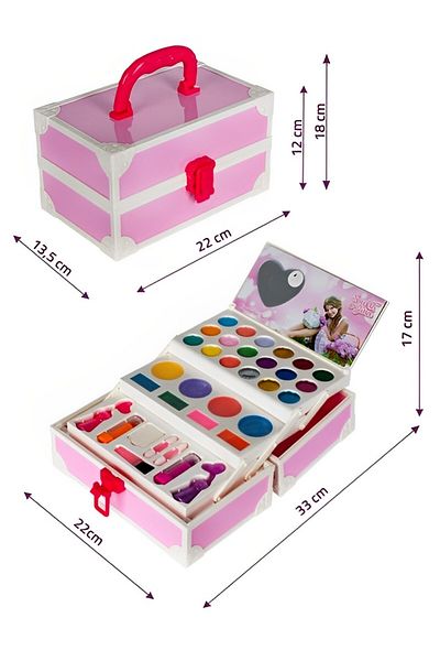 ideal STORE Glow Girs IdealStore Kids Makeup Kit, Size 25 X 14 X 12, Three Levels with 18 Eyeshadows