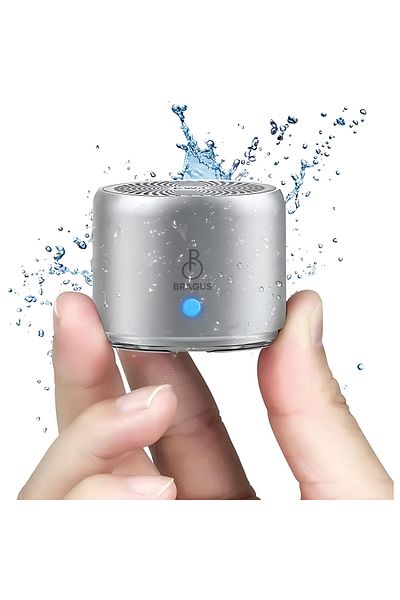 BRAGUS Mini portable speaker, Bluetooth 5.0, IPX7, case included, 700 mAh battery, 17 hours of autonomy, gray