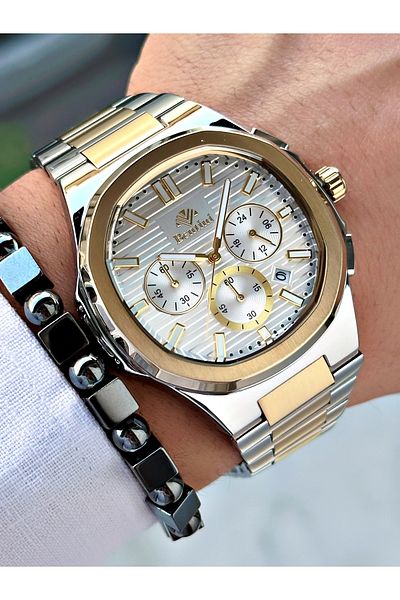 Bentini Men's Wrist Watch – Functional, Steel Band, Waterproof, 2-Year Warranty