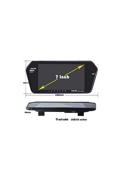 ideal STORE idealSTORE Mirror-type Rear View Camera Monitor with MP5 video function and Bluetooth, Includes Remote Control