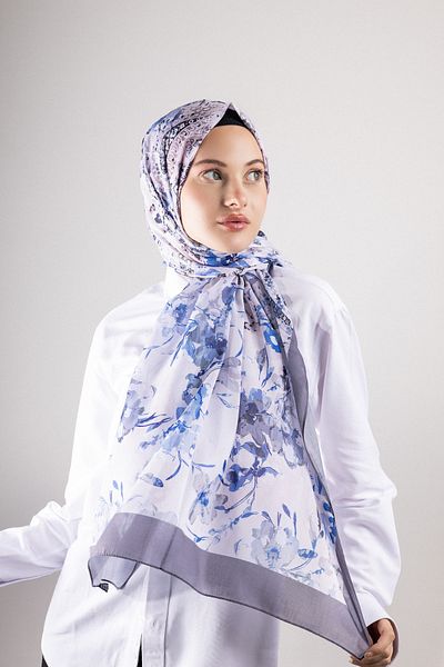 Akel Digital Soft Shawl Pastel Flower Pattern