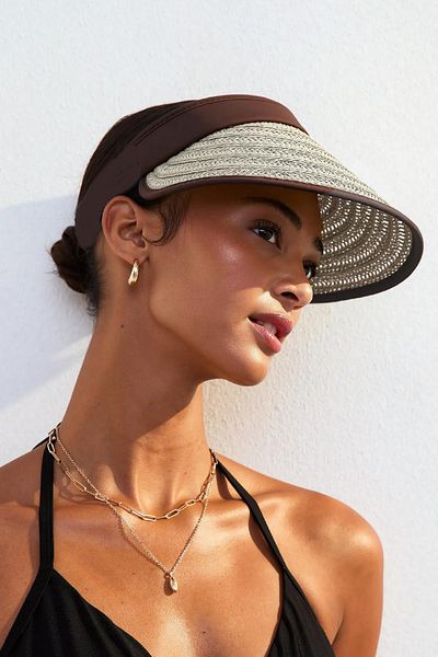 Külah Women's Premium Straw Visor Hat - Cream