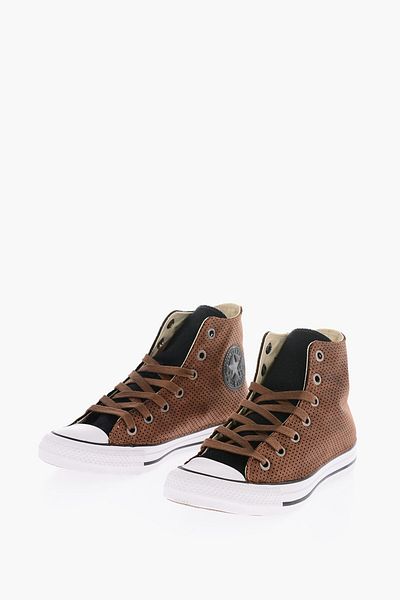 converse All Star Chuck Taylor Perforated Faux Leather High Sneakers