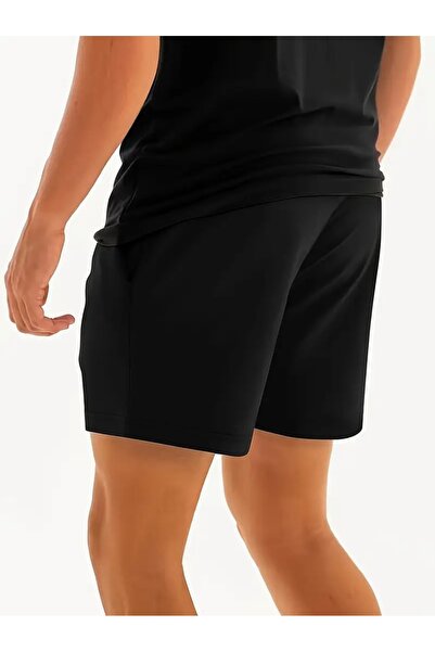 yx yustex sport ERKEK Siyah Likralı Esnek Ter Tutmayan Rahat Giyim Mevsimlik Şort Denizde Kumsalda Giymelik