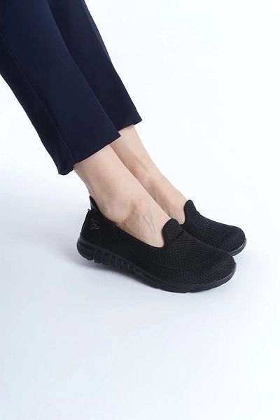 TAKUNYAX Women's Black Orthopedic Sole Comfortable Daily Ballerina Shoes