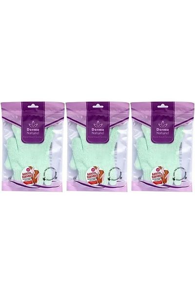Derma Naturel Fingered Bath Glove Ms-23 (Set of 3)