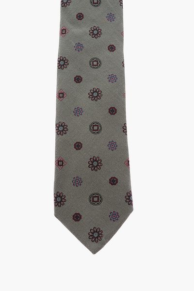 Corneliani Cc Collection Floral Patterned Silk Tie