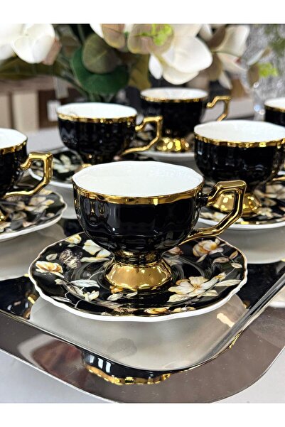 Kosova Eldon 6Kişilik Porselen Fincan Takımı Siyah