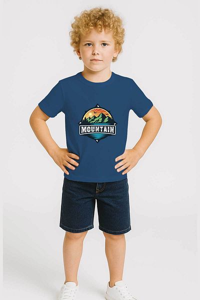 peki baby&kids Tricou pentru băiat din bumbac pieptănat Busola Mountain Printed 19558