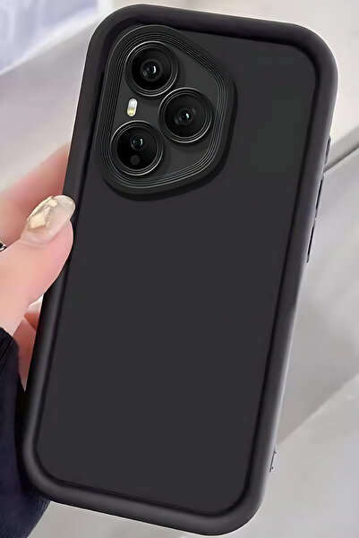 Fibaks Honor 400 Pro 5G Kılıf Kamera Korumalı Yumuşak Dokulu Darbe Emici Siya...