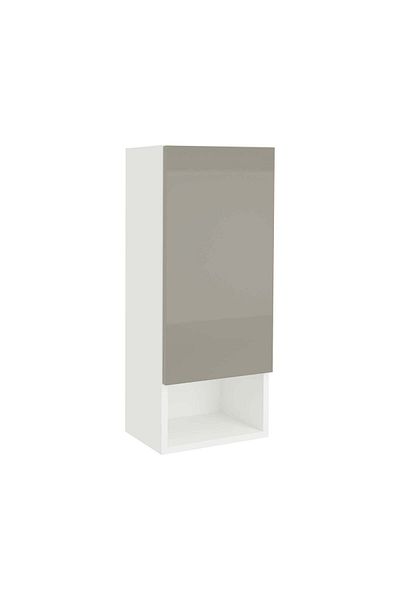 haaus.ro Corp Baie Zed, Suspendat, 1 Usa, Gri Lucios/Alb, MDF, L 30 x l 22 x 72 cm