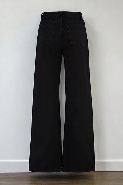 Livik Ivy Young Girl Black High Waist Elastane Blended Modern 90's Wide Leg Jeans