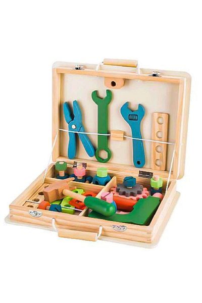 IMK iMK wooden tool box set, suitcase type, multiple tools and accessories, no sharp edges, 29