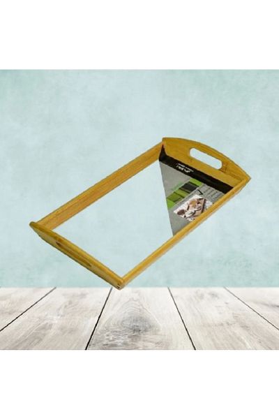 BASURRAH Small Rectangular Bamboo Wooden Serving Tray