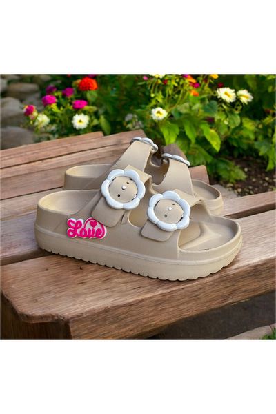 Hızlı Al Beach Sea Pool Garden Use Suitable Girl's Slippers. Girl's Slippers with Adjustable Buckle