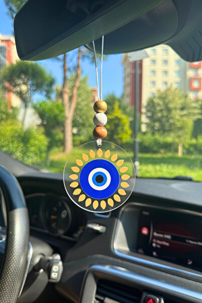 Lusida Design Papatya Nazar Boncuğu Tasarımlı Dikiz Aynası Süsü Hediye Kutulu...