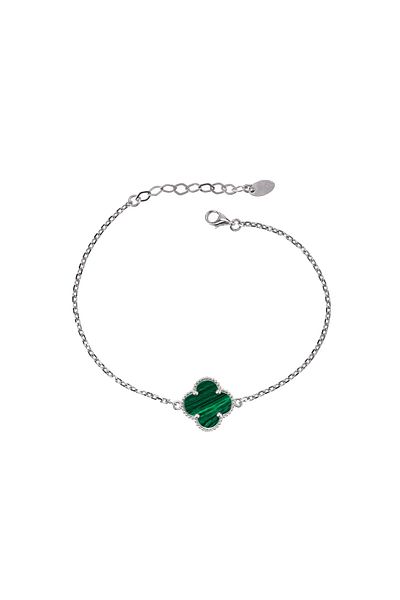 Unika Brățară cu trifoi verde de malachit