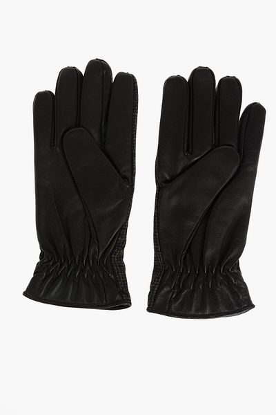 Corneliani Wool And Leather Gloves