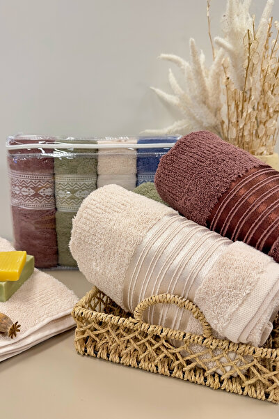 ZEBRACASA Line 4-Piece Towel Set 50X90Cm