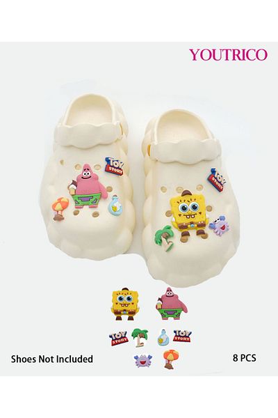 Youtrico 8pcs Spongebob And Patrick Jibbitz Charms For Crocs - Slipper Ornament