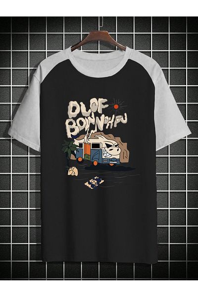 süper tekstil Graphic Printed Oversize Combed Cotton T-Shirt T-Shirt All Seasons