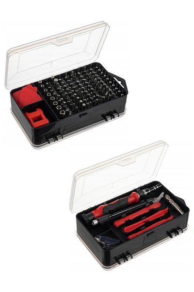 ideal STORE Set Surubelnite de Precizie idealStore 110 in 1, Material Crom Vanadiu, cu Magnetizor, Ventuza, Pens