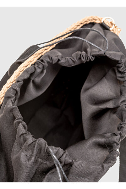 OGGO Τσάντα ώμου με ψάθινη λαβή και φερμουάρ