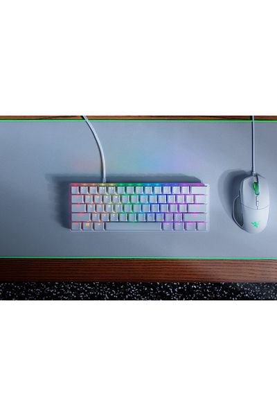RAZER Huntsman Mini 60% Gaming Keyboard with Clicky Purple Optical Switch - US - Mercury