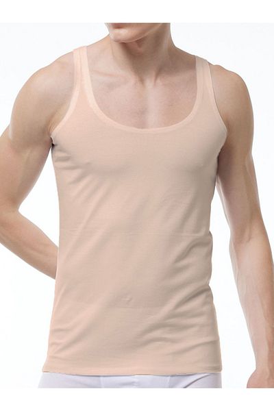 LİNOTTİ Li̇notti̇ Modal Fabric Unseen Skin Color Men's Tank Top 00010852