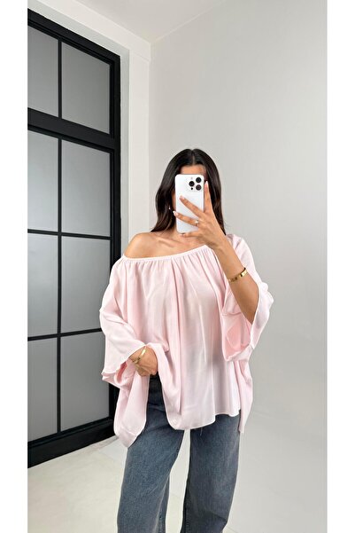 Gaus Pembe Yarasa Kol Şifon Bluz Gaus00574